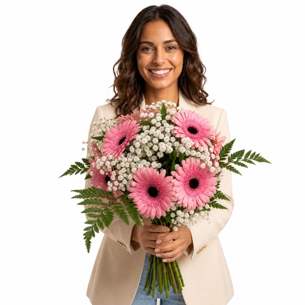 Ramo de Bodas con Gerberas Rosas